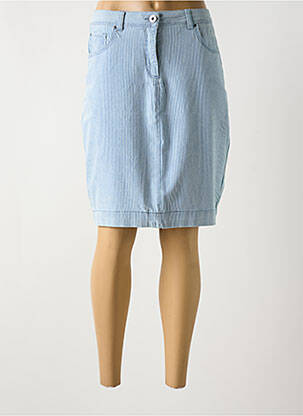 Jupe mi-longue coupe droite bleu BRANDTEX femme