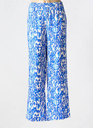 Pantalon large tissage crêpe bleu BRANDTEX femme