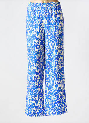 Pantalon large tissage crêpe bleu BRANDTEX femme