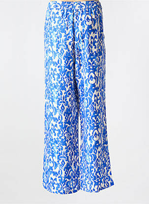 Pantalon large tissage crêpe bleu BRANDTEX femme