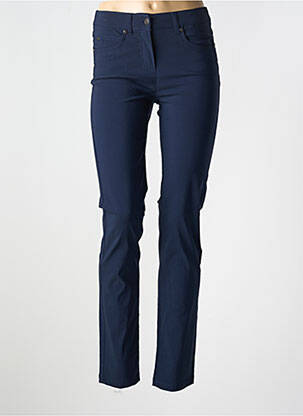 Pantalon slim tissage popeline taille normale bleu BRANDTEX femme