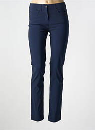 Pantalon slim tissage popeline taille normale bleu BRANDTEX femme