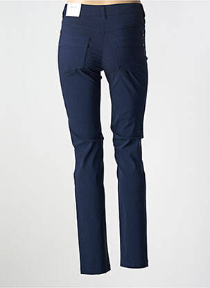 Pantalon slim tissage popeline taille normale bleu BRANDTEX femme