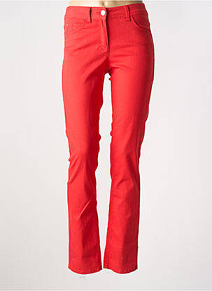 Jeans coupe slim stretch taille normale rouge BRANDTEX femme