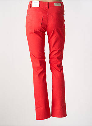 Jeans coupe slim stretch taille normale rouge BRANDTEX femme