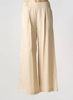 Pantalon large taille à pinces taille haute beige PAKO LITTO femme
