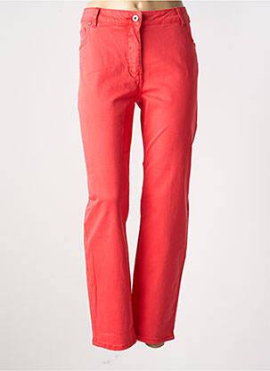 Pantalon slim tissage popeline taille normale rouge BRANDTEX femme
