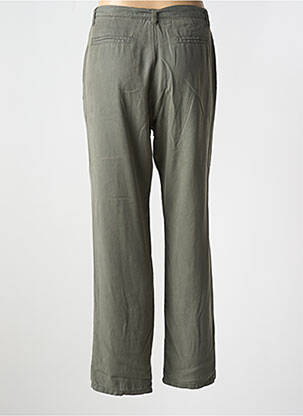 Pantalon droit tissage popeline taille normale vert IMPAQT femme