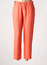 Pantalon 7/8 fermeture zippée sous rabat boutonné taille normale orange IMPAQT femme