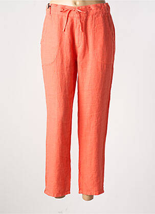 Pantalon 7/8 fermeture zippée sous rabat boutonné taille normale orange IMPAQT femme