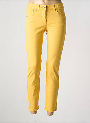 Pantalon 7/8 tissage popeline taille normale jaune BRANDTEX femme