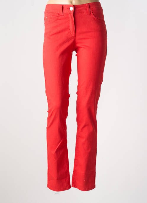 Jeans coupe slim stretch taille normale rouge BRANDTEX femme