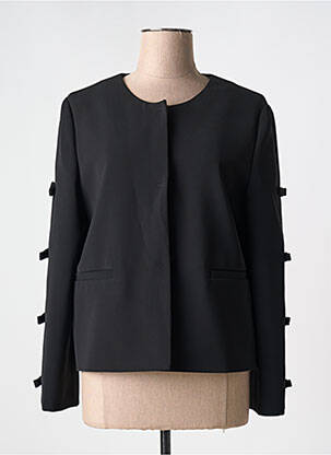 Veste Blazer Satin Logo Moschino Jeans - Taille 42 (I46/D42) Noir/Marron - Occasion Très Bon état
