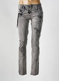 Jeans coupe slim taille basse taille basse gris SALSA femme