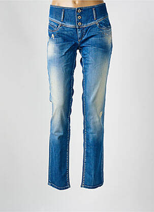 Jeans coupe slim effet usé délavé taille basse bleu SALSA femme