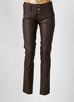 Pantalon slim taille basse taille basse marron SALSA femme