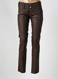 Pantalon slim taille basse taille basse marron SALSA femme