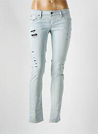 Jeans coupe slim effet usé délavé taille basse bleu SALSA femme