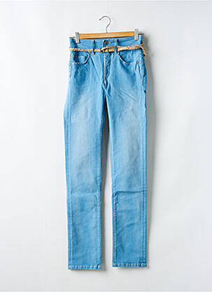 Jeans coupe slim effet usé délavé taille haute bleu SALSA femme