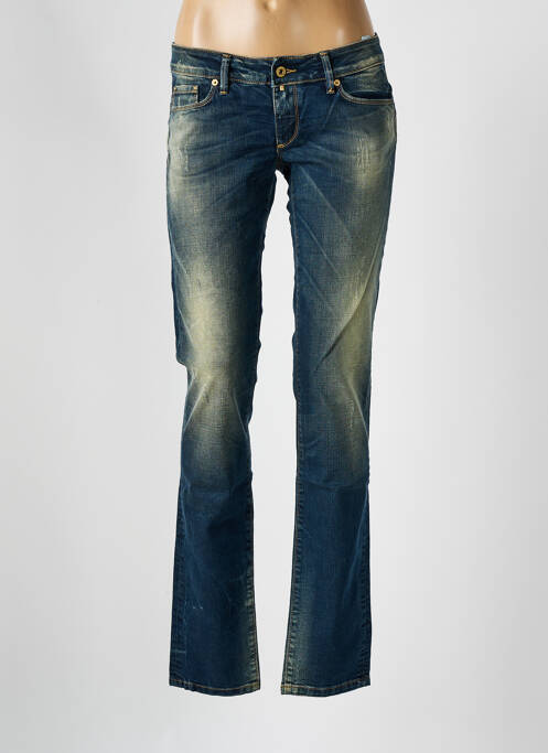 Jeans coupe slim effet usé délavé taille basse bleu SALSA femme