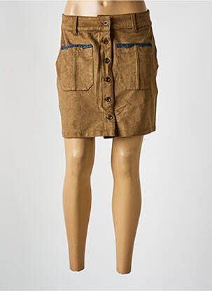 Jupe courte taille à pinces marron SALSA femme