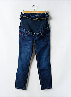 Jean maternité fermeture zippée sous rabat boutonné bleu SALSA femme