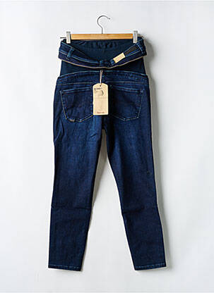 Jean maternité fermeture zippée sous rabat boutonné bleu SALSA femme