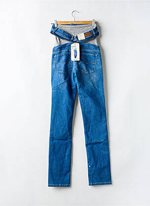 Jean maternité fermeture zippée sous rabat boutonné bleu SALSA femme