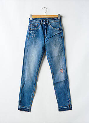 Jeans coupe slim effet usé délavé taille haute bleu SALSA femme