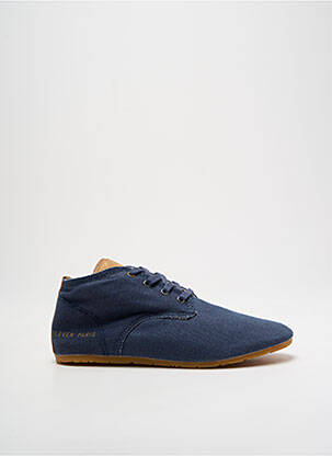 Baskets bout rond talon plat jusqu'à 3cm bleu ELEVEN PARIS femme