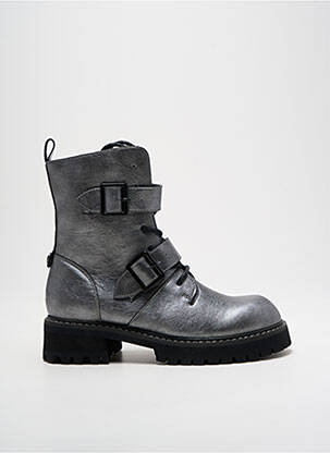Bottines/boots matière lisse talon de 4 à 6cm argent CHATTAWAK femme