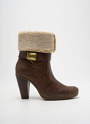 Bottines/boots matière lisse talon de 7 à 9cm marron LPB femme