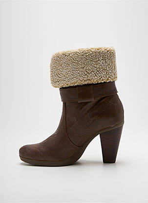 Bottines/boots matière lisse talon de 7 à 9cm marron LPB femme