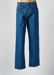 Jeans coupe droite fermeture zippée sous rabat boutonné taille normale bleu SPLIT homme