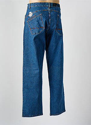 Jeans coupe droite fermeture zippée sous rabat boutonné taille normale bleu SPLIT homme
