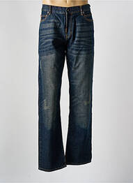 Jeans coupe droite effet usé délavé taille normale bleu LRG homme