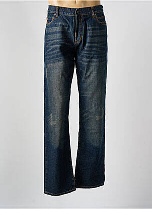 Jeans coupe droite effet usé délavé taille normale bleu LRG homme