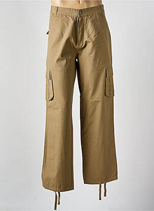 Pantalon droit tissage popeline taille normale marron TITUS homme