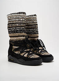 Bottes tissage satiné talon plat jusqu'à 3cm noir SERAFINI femme