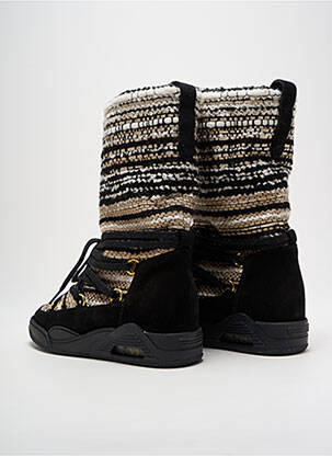 Bottes tissage satiné talon plat jusqu'à 3cm noir SERAFINI femme