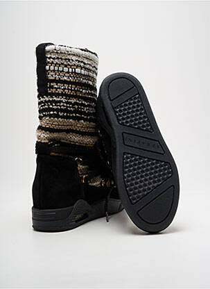 Bottes tissage satiné talon plat jusqu'à 3cm noir SERAFINI femme