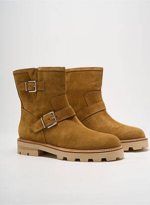 Bottines/boots nubuck talon plat jusqu'à 3cm marron JIMMY CHOO femme