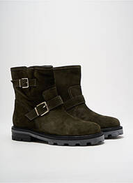 Bottines/boots nubuck talon plat jusqu'à 3cm vert JIMMY CHOO femme