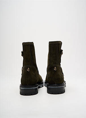 Bottines/boots nubuck talon plat jusqu'à 3cm vert JIMMY CHOO femme