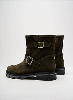 Bottines/boots nubuck talon plat jusqu'à 3cm vert JIMMY CHOO femme