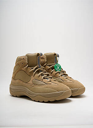 Baskets nubuck talon compensé beige SEASON 7 unisexe