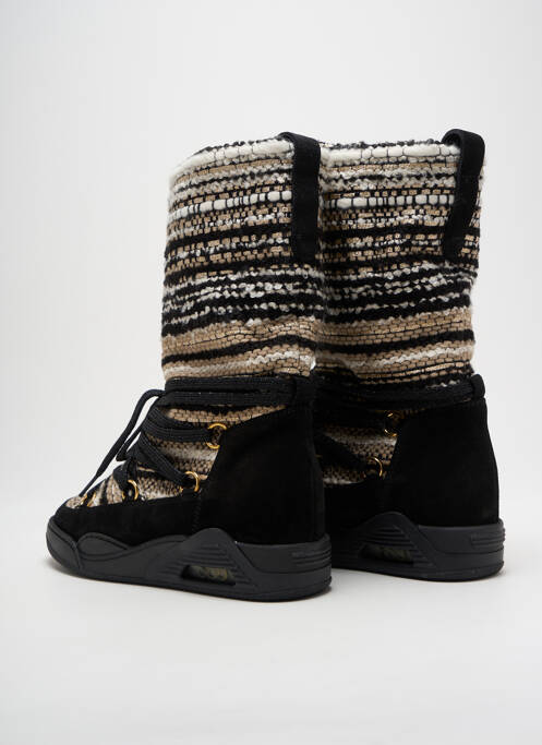 Bottes tissage satiné talon plat jusqu'à 3cm noir SERAFINI femme