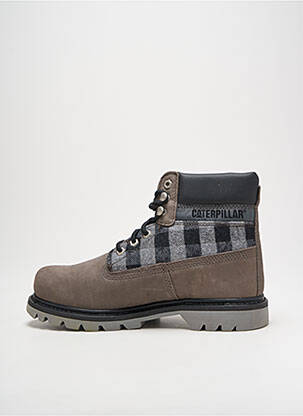 Bottines/boots fermeture lacets talon bas gris CAT homme