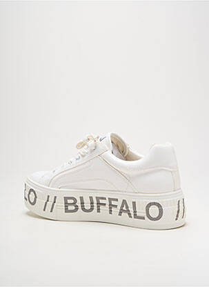 Baskets tissage satiné talon de 4 à 6cm blanc BUFFALO femme