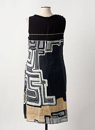 Robe mi-longue imprimé fantaisie sans manche noir JEAN DELFIN femme